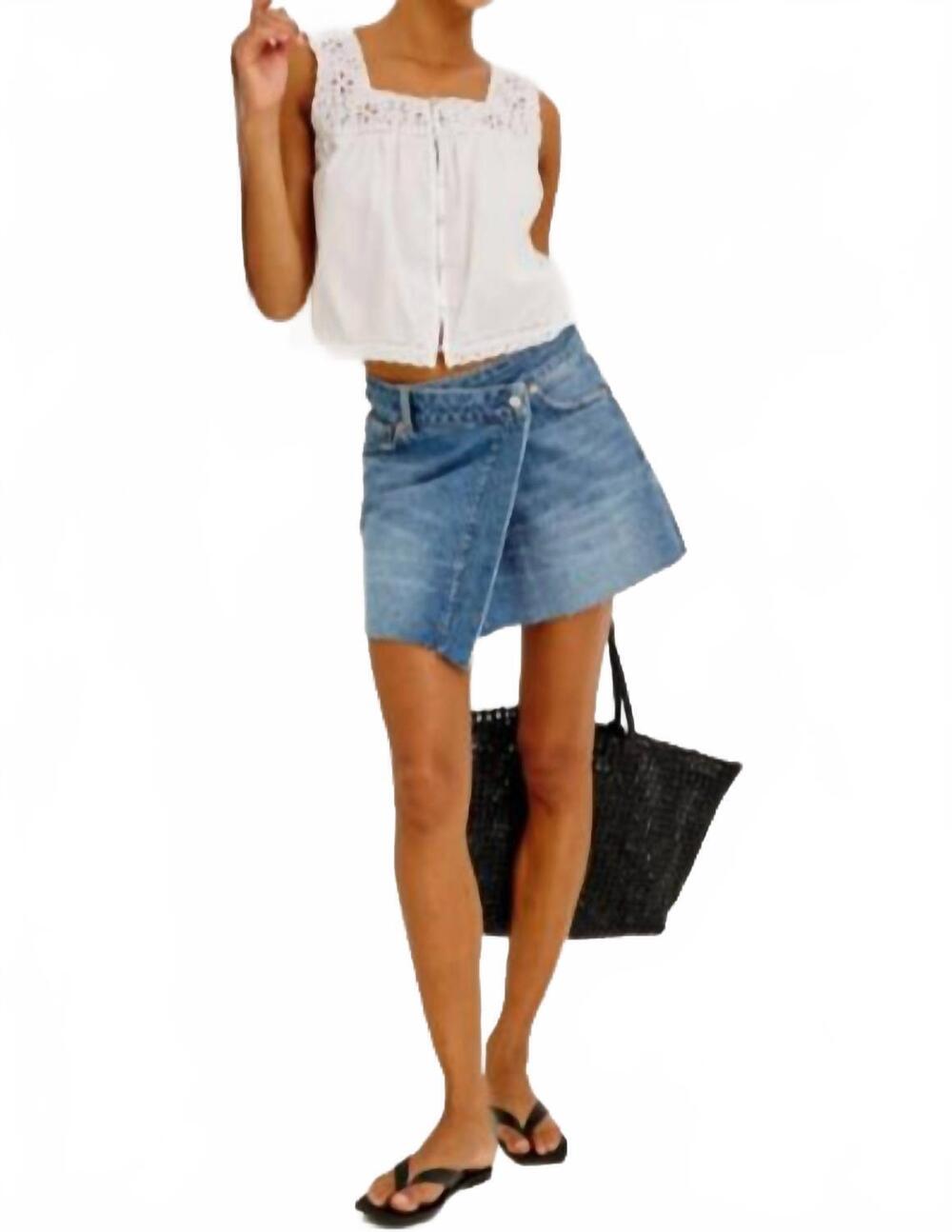 NEW RAILS huntington wrap skirt in windsurf